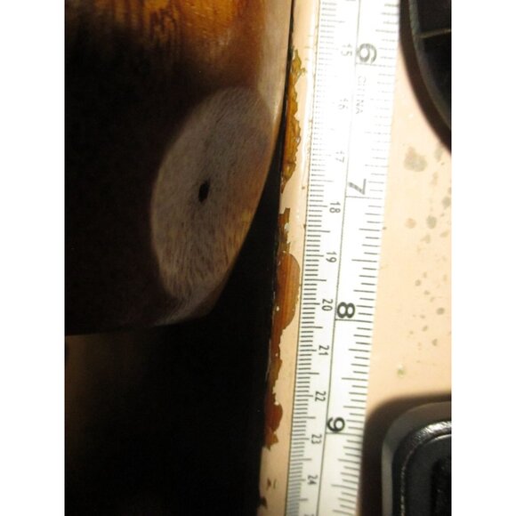 Vintage MCM Monkey Pod Carved Wooden Pineapple Toothpick Appetizer Holder 8" - Picture 9 of 9